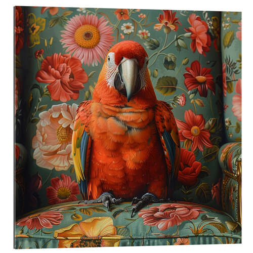 Galleriataulu Red Parrot on Sofa