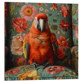 Tableau en plexi-alu Red Parrot on Sofa