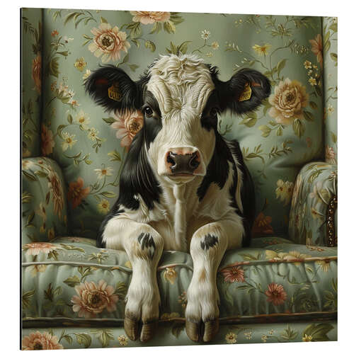 Aluminiumsbilde Sweet calf on Sofa