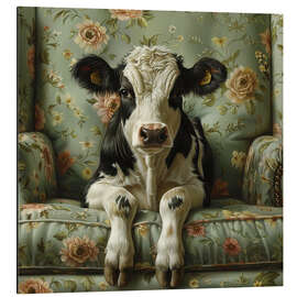 Aluminium print Sweet calf on Sofa