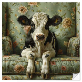 Sticker mural Sweet calf on Sofa