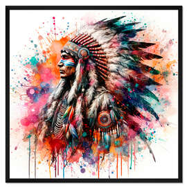 Gerahmter Kunstdruck Cherokee Häuptling II