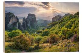 Holzbild Meteora-Felsen, Kalambaka