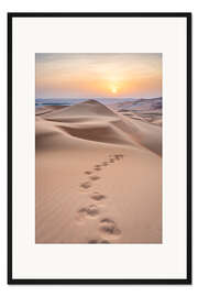 Gerahmter Kunstdruck Fußspuren in der Wüste