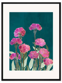 Gerahmter Kunstdruck Rosa Nelken