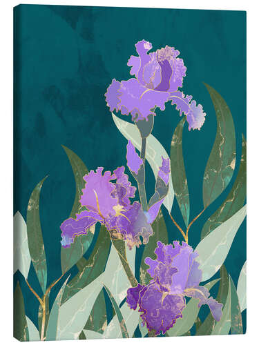 Canvas print Purple Turquoise Iris Flowers