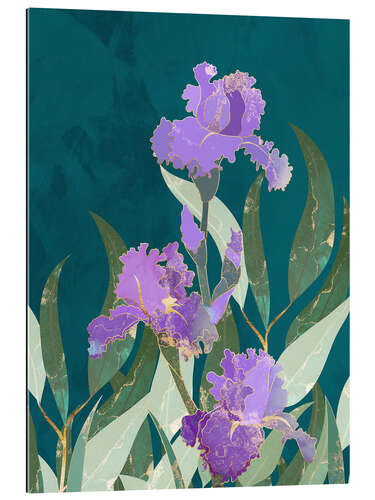 Gallery print Purple Turquoise Iris Flowers