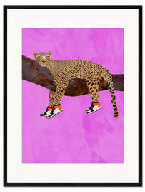 Impression artistique encadrée Swag Leopard wearing sneakers - Sarah Manovski