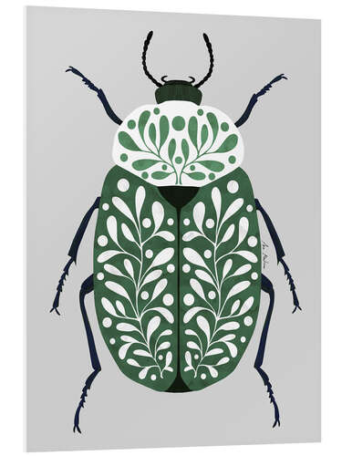 Foam board print Beetle and leaves