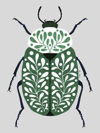 Magnettafel Käfer und Blätter