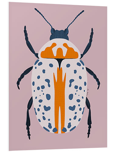 Foam board print White and blue beetle