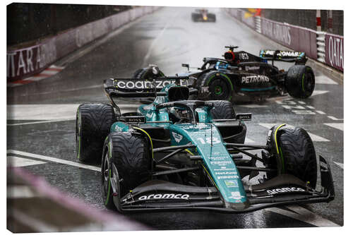 Canvas-taulu Lance Stroll, Aston Martin, leaves the track in the wet