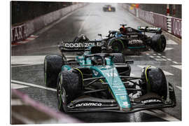 Quadro em plexi-alumínio Lance Stroll, Aston Martin, leaves the track in the wet