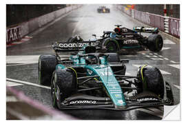 Selvklebende plakat Lance Stroll, Aston Martin, leaves the track in the wet