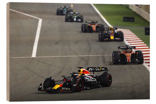 Hout print Max Verstappen leads Charles Leclerc and Sergio Perez, 2023