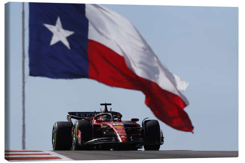 Canvas print Charles Leclerc, Texas flag in the background, 2023