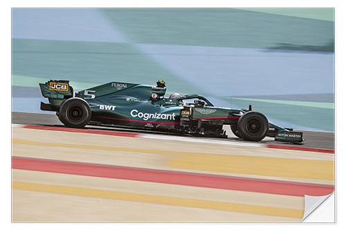 Sticker mural Sebastian Vettel, Aston Martin, Bahrain GP 2023