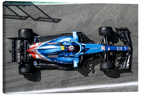 Canvas print Esteban Ocon, Alpine A521, Emilia Romagna GP 2021