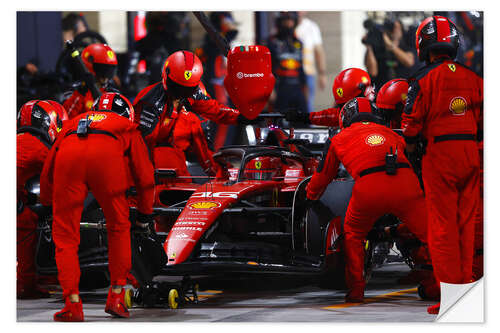 Selvklebende plakat Charles Leclerc, Ferrari, in the pits, Qatar GP 2023