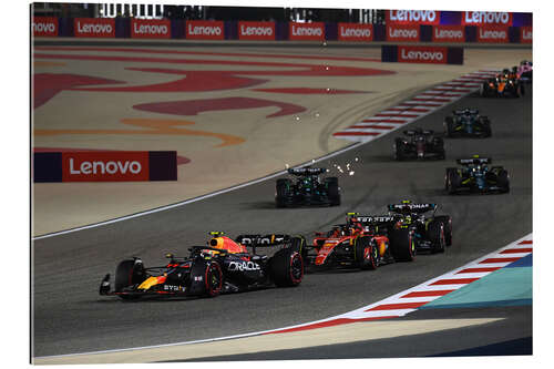 Gallery Print Sergio Perez führt vor Carlos Sainz und Lewis Hamilton, Bahrain GP 2023