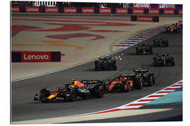 Gallery print Sergio Perez leads Carlos Sainz and Lewis Hamilton, Bahrain GP 2023