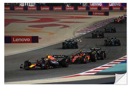 Sticker mural Sergio Perez leads Carlos Sainz and Lewis Hamilton, Bahrain GP 2023