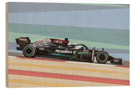 Hout print Lewis Hamilton, Mercedes W12, Bahrain GP 2021