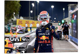 Galleritryk Max Verstappen celebrates after securing pole, Bahrain GP 2023