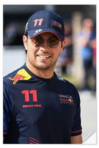 Selvklebende plakat Sergio Perez, Red Bull Racing, during Bahrain GP 2023