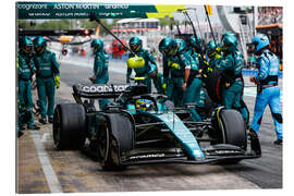 Quadro em plexi-alumínio Fernando Alonso leaves his pit box, Spanish GP 2023