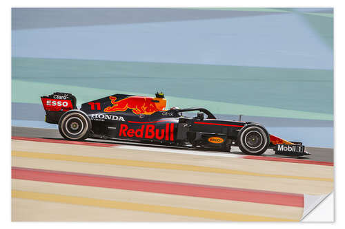 Wandsticker Sergio Perez, Red Bull Racing RB16B, Bahrain GP 2023 I