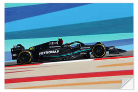 Sticker mural Sir Lewis Hamilton, Mercedes F1 W14, Bahain GP 2023