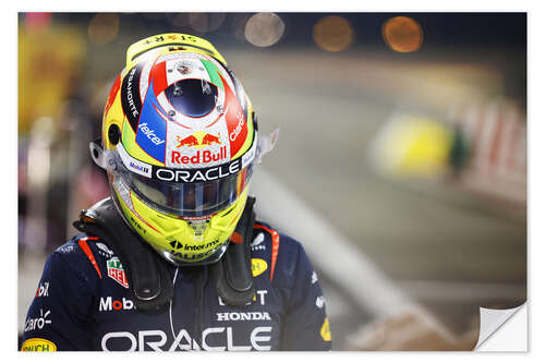 Selvklebende plakat Sergio Perez in Parc Ferme after Qualifying, 2023