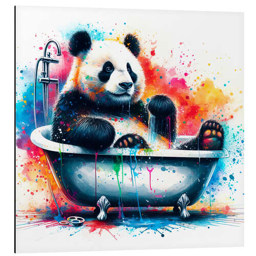 Aluminium print Panda bear in the bathtub