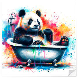 Wall sticker Panda bear in the bathtub