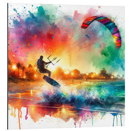 Alubild Kitesurfen in Aquarell