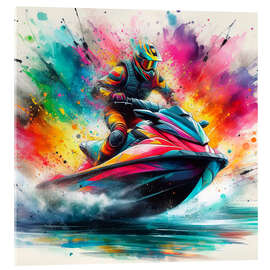 Cuadro de metacrilato Jet ski on colour waves