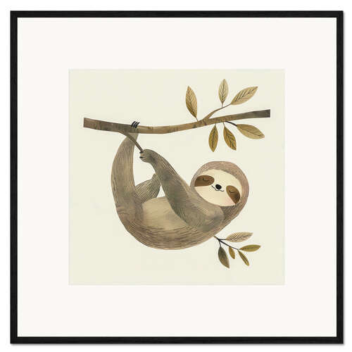 Innrammet kunsttrykk Sloth in the tree