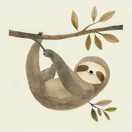 Magnettafel Faultier im Baum