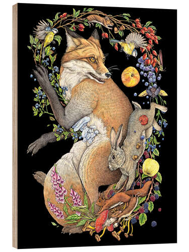 Wood print Foxglove
