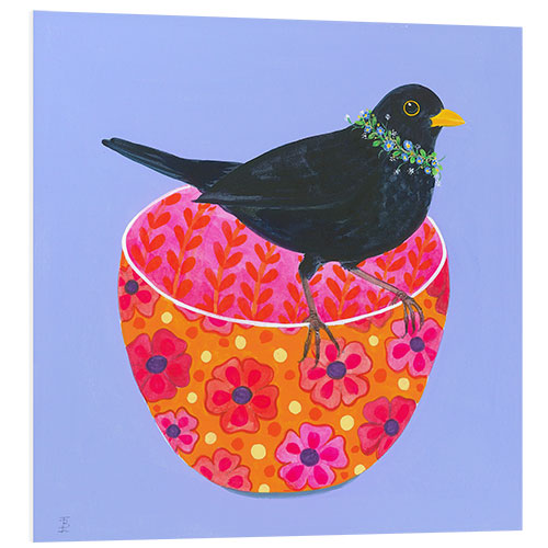 PVC print Blackbird and Decorative Bowl