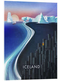 Tableau en verre acrylique Iceland Travel Art