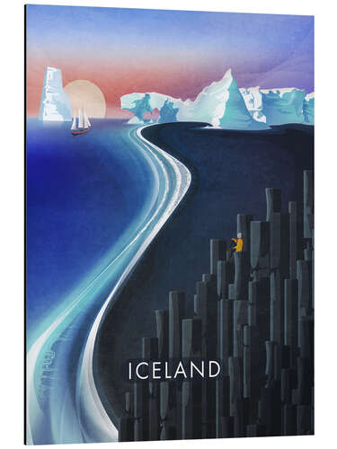Stampa su alluminio Iceland Travel Art