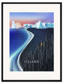 Gerahmter Kunstdruck Island Reiseplakat