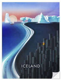 Wandsticker Island Reiseplakat