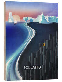 Tableau en bois Iceland Travel Art
