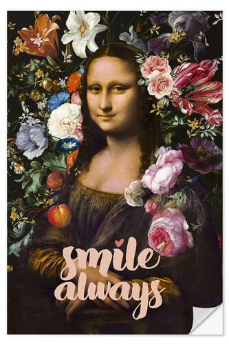 Wall sticker Smile Always, Mona Lisa