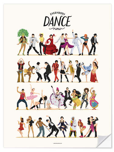 Selvklebende plakat Everybody Dance Now