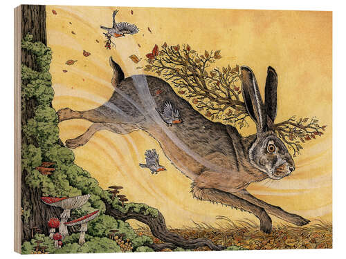 Wood print Autumn Wind