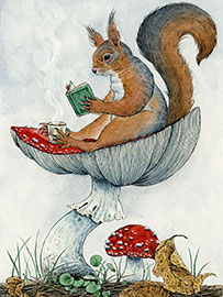 Magnettafel Eichhörnchens Teezeit